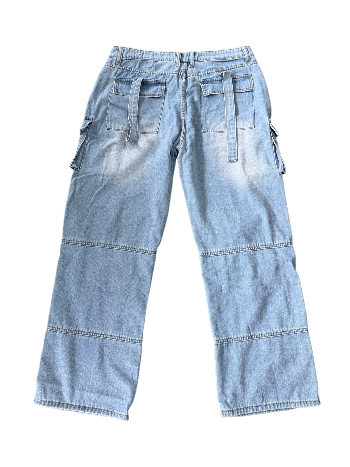 Jeans cargo donna a gamba larga baggy