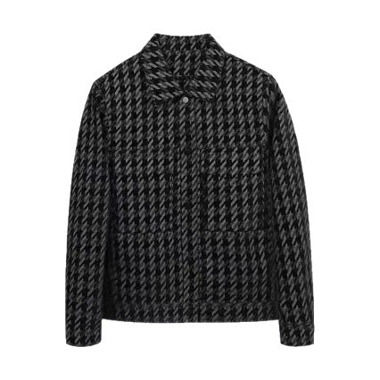 Blazer slim-fit da uomo a motivo pied-de-poule
