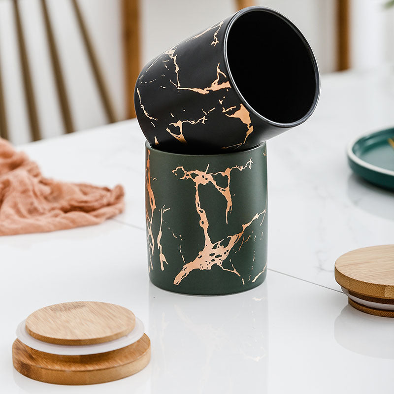 Ceramic Airtight Storage Jar with Bamboo Lid
