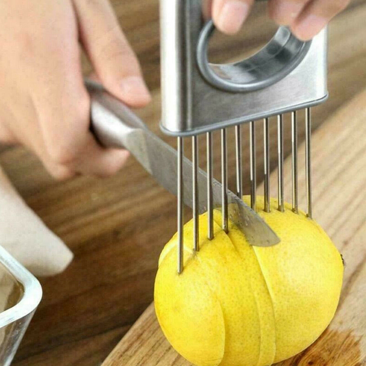 Stainless Steel Onion and Vegetable Holder Slicer