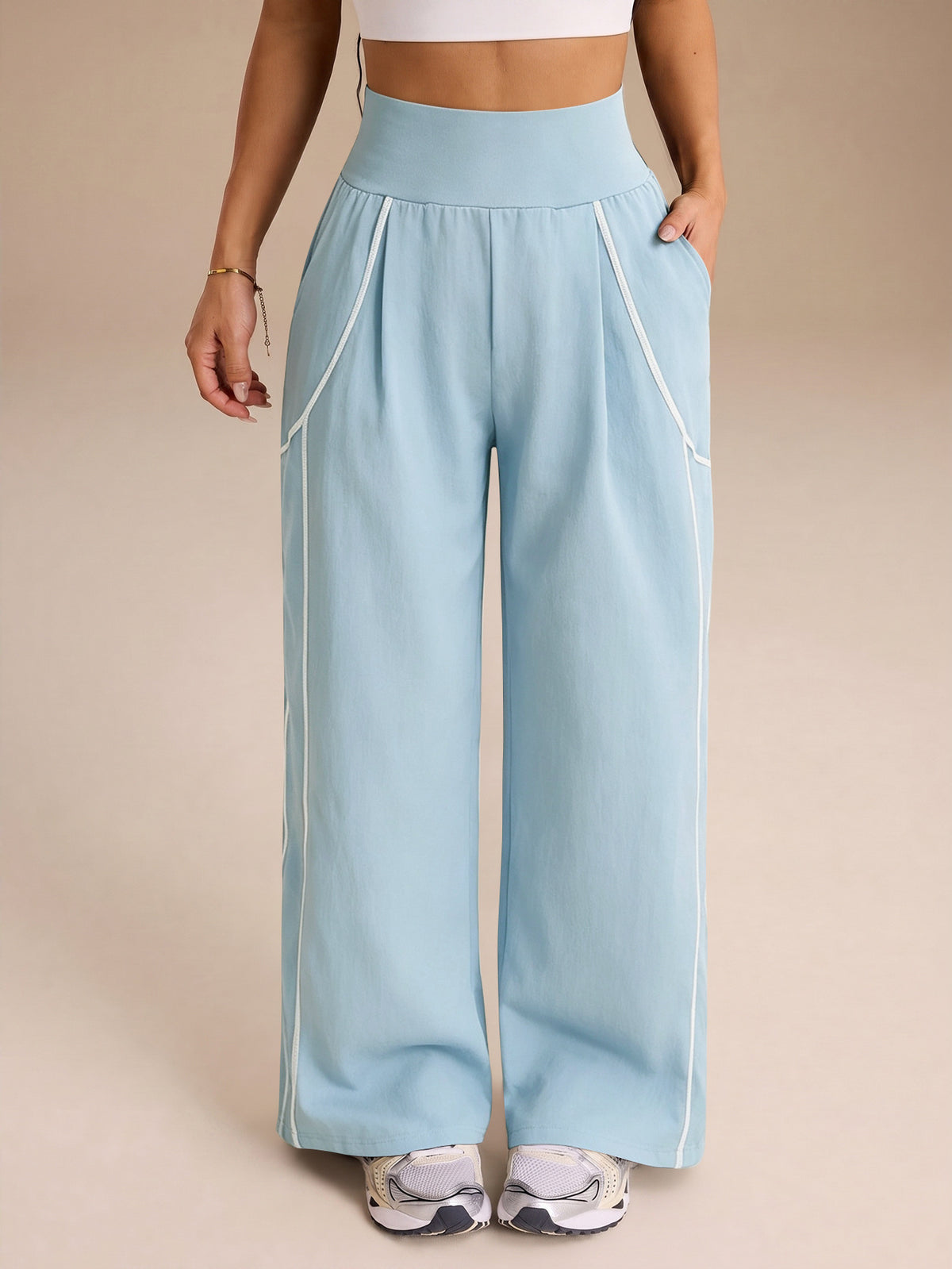 High-Waist-Yogahose mit Taschen