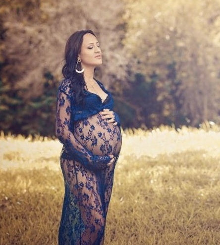 Sexy Perspective Lace Dress, Pregnant Women's Skirts, Pregnant Women, Photographing, Mater