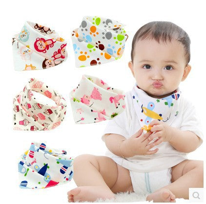 Waterdichte driehoekige baby-slabbetjes van katoen met cartoonprint, bandana-slabbetjes voor kwijlen, pasgeborene