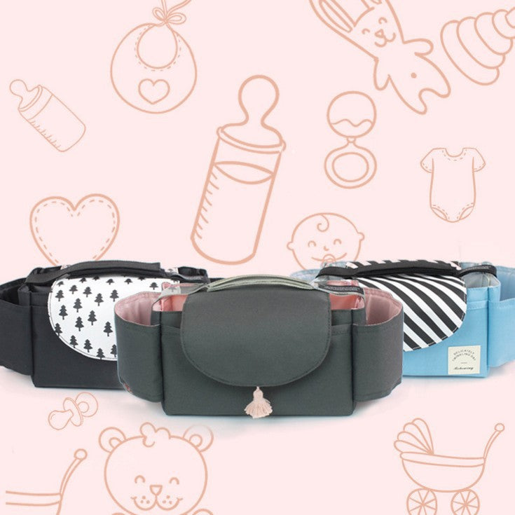 Organizador multifuncional para cochecito de bebé, bolsa de maternidad para pañales, accesorios para cochecito con portavasos