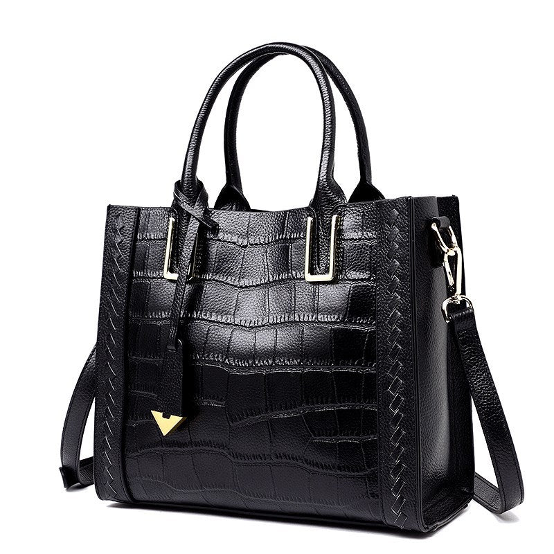 Pattern Woven Handbag Women Leather Handbags