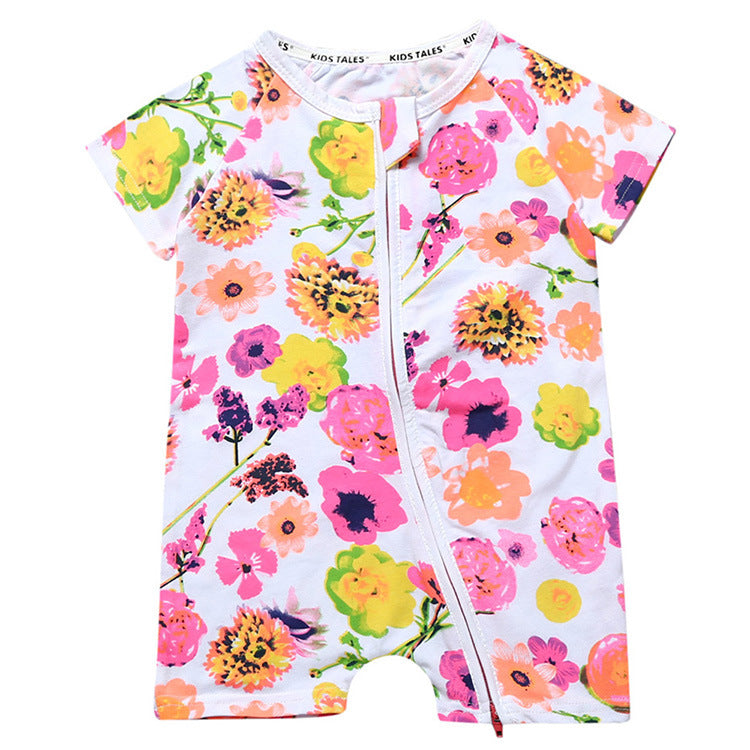 Baby Clothes Ins Summer Cotton Short-Sleeved Newborn Jumpsuit Baby Romper