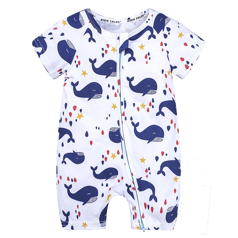Baby Clothes Ins Summer Cotton Short-Sleeved Newborn Jumpsuit Baby Romper