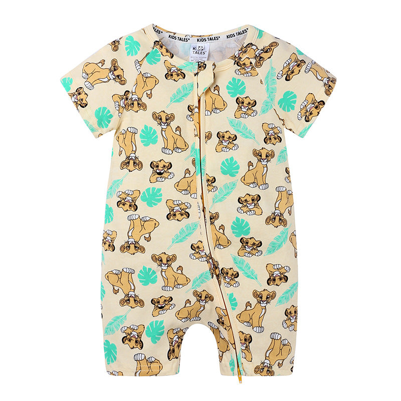 Baby Clothes Ins Summer Cotton Short-Sleeved Newborn Jumpsuit Baby Romper