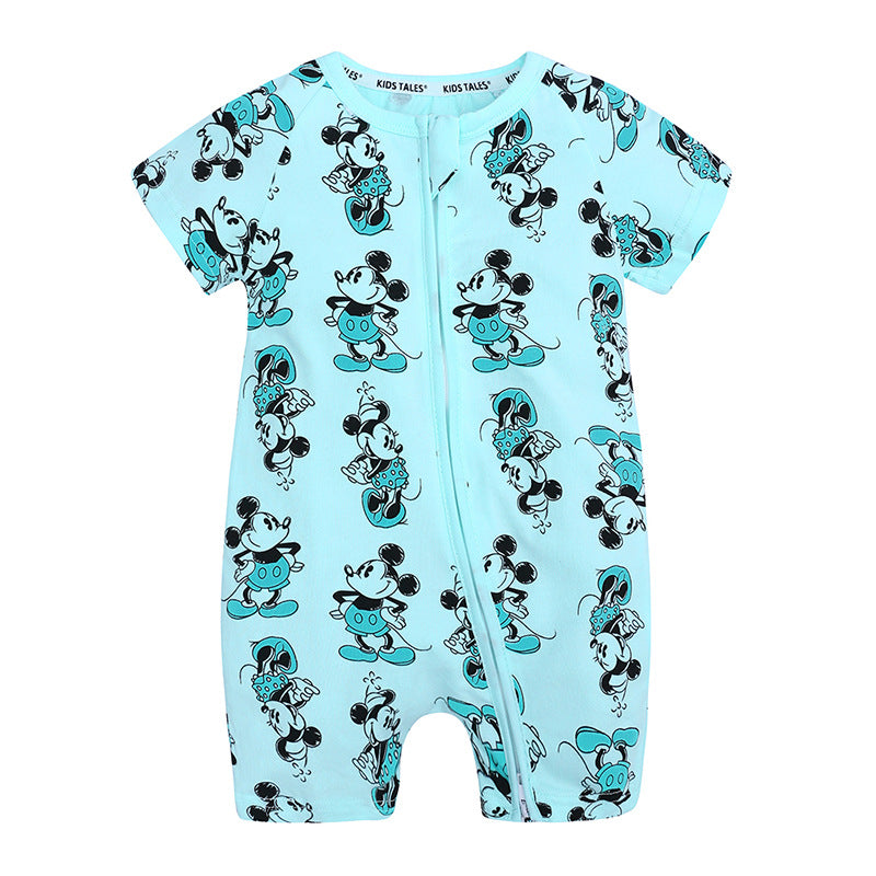 Baby Clothes Ins Summer Cotton Short-Sleeved Newborn Jumpsuit Baby Romper