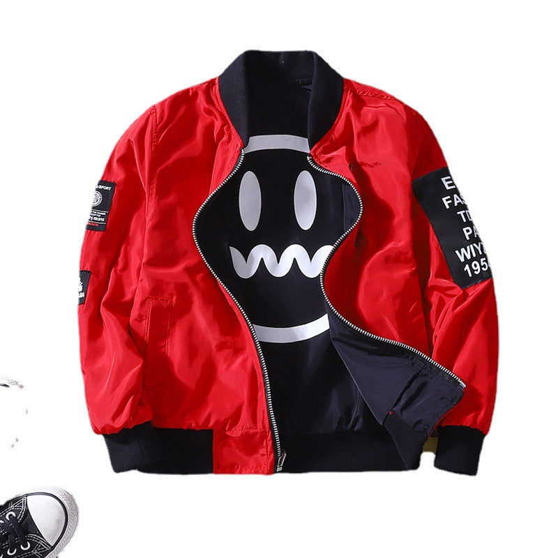 Giacca da bambino con colletto a rever, cappotto casual autunnale