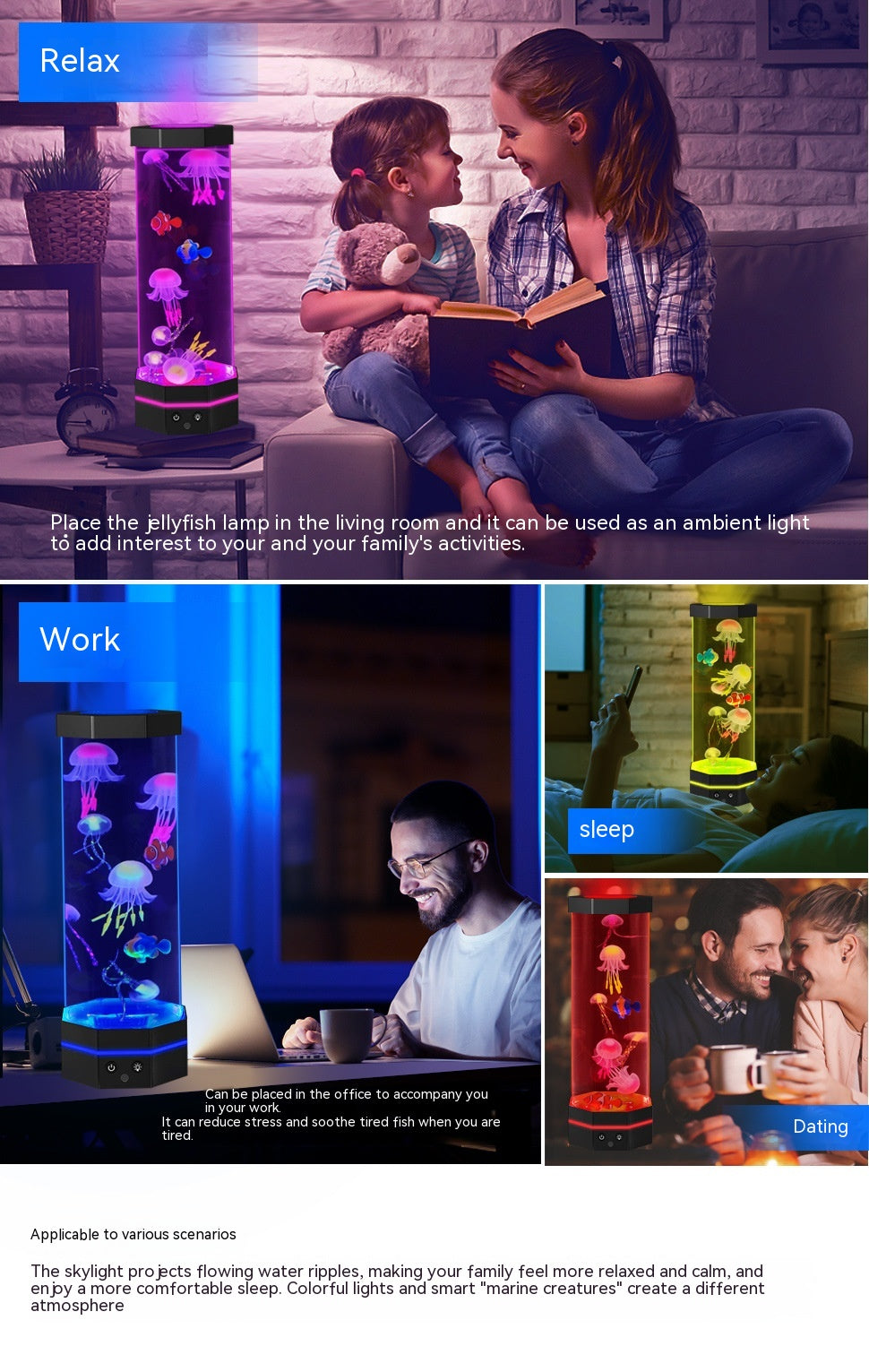 Jellyfish Lava Lamp with Remote, 17 Colors