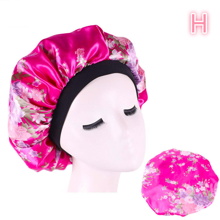 Gorro de dormir de satén de seda con estampado