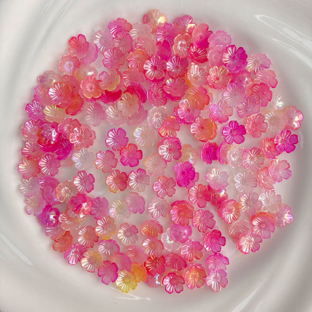 Irisierende Acryl-Blumenperlen zur Schmuckherstellung