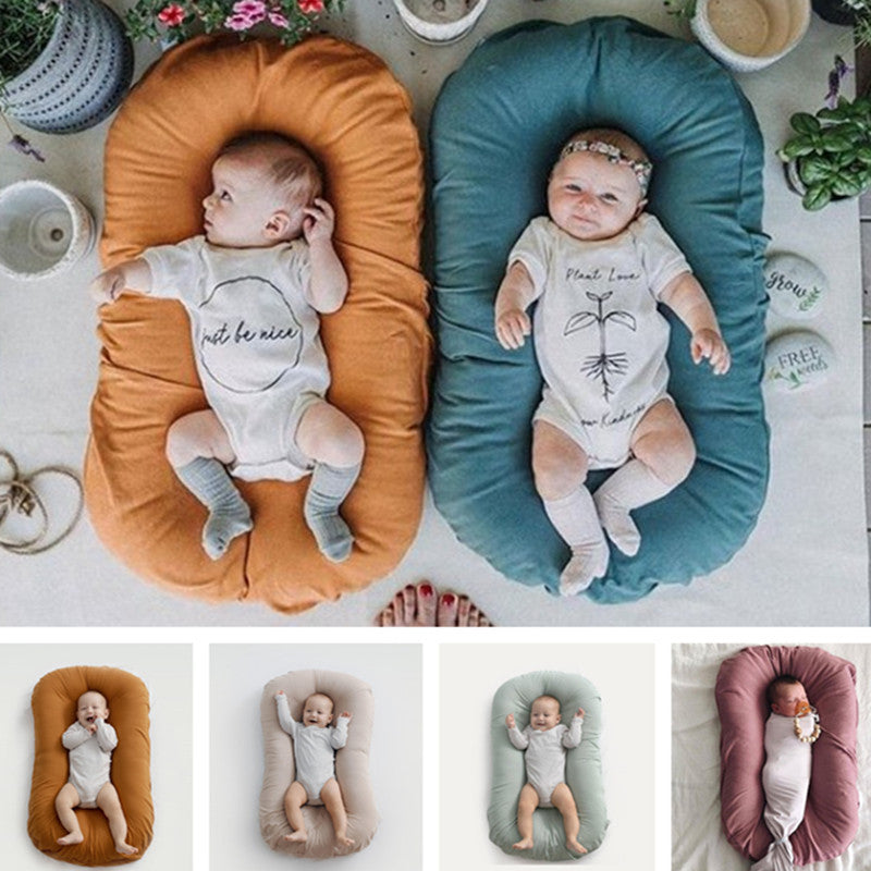 Portable Baby Nest Lounger, Cotton Newborn Bed