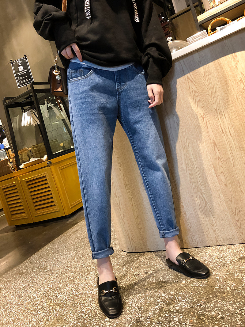 Autumn and Winter Pregnant Women Pants Plus Velvet Loose Harem Pants Warm Pregnant Women D