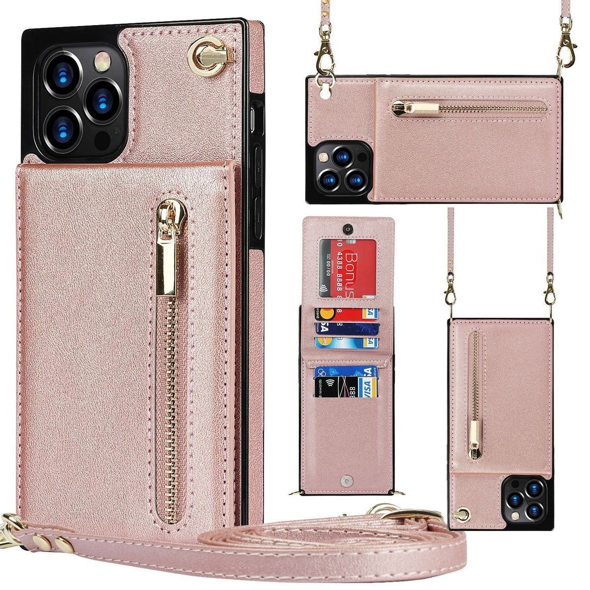 Samsung Crossbody Phone Case with Zipper Wallet