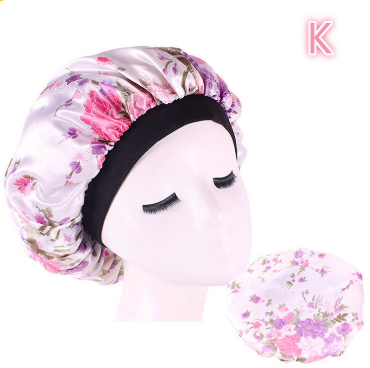 Gorro de dormir de satén de seda con estampado