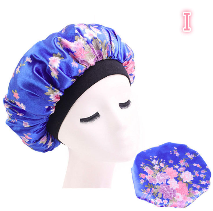 Gorro de dormir de satén de seda con estampado