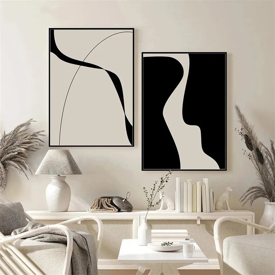 Abstract canvas schilderij voor boven de bank