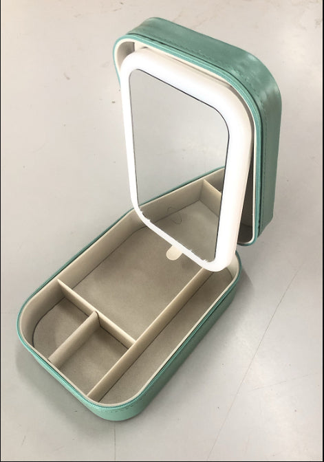 LED Lighted Makeup Mirror with Storage Box