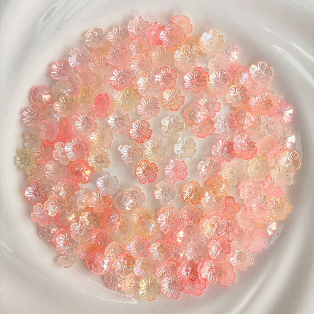 Irisierende Acryl-Blumenperlen zur Schmuckherstellung