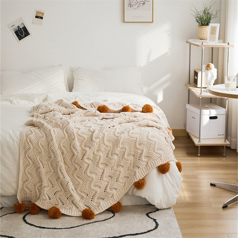 Nordic Knitted Chenille Blanket