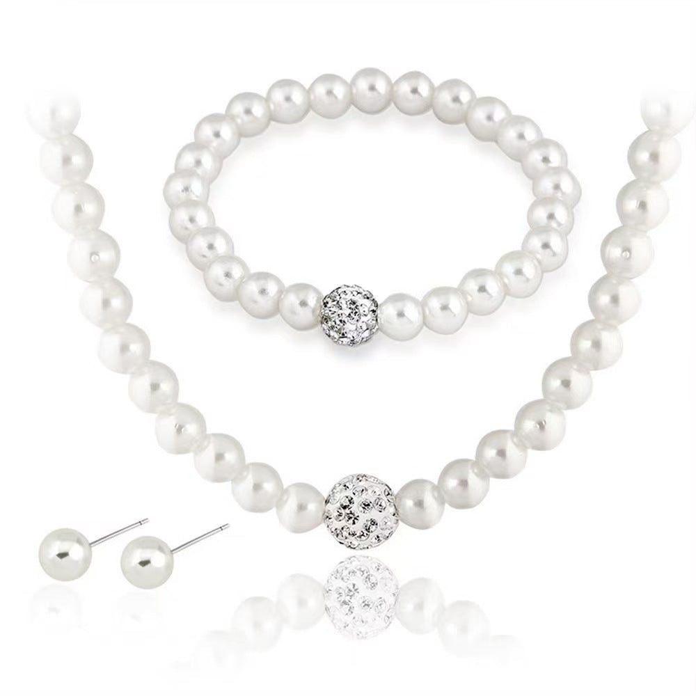 Set di gioielli con perle, 3 pezzi