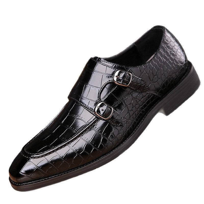 Mocassins à motif crocodile avec boucle pour homme