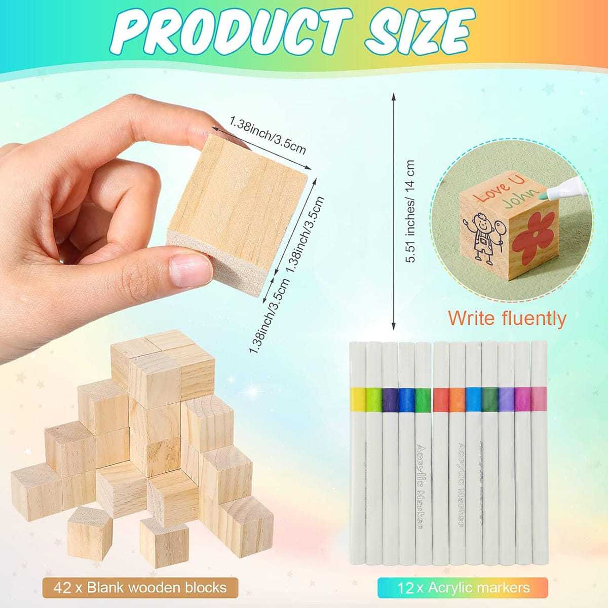 Acrylic Marker Set with 30 Wood Blocks