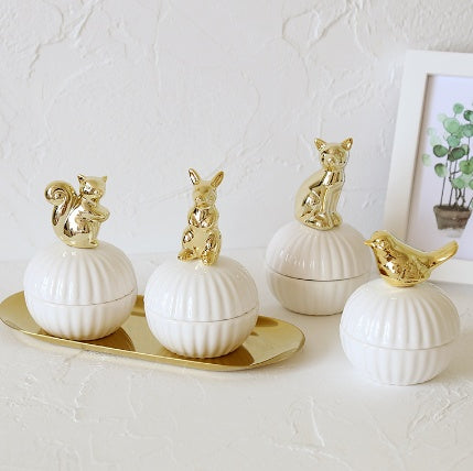 Pot décoratif avec figurine d'animal