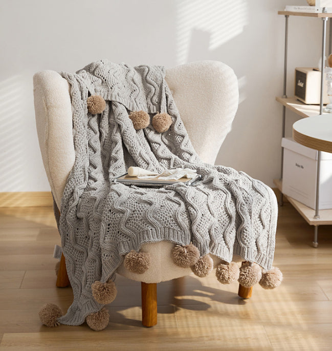 Nordic Knitted Chenille Blanket