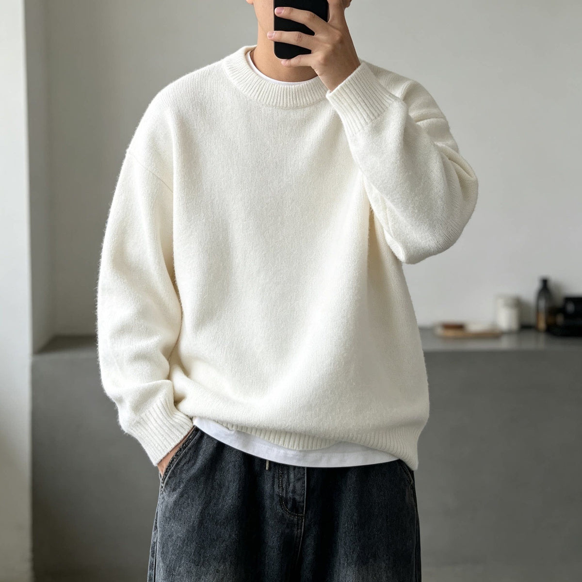 Warm Knit Crewneck Sweater