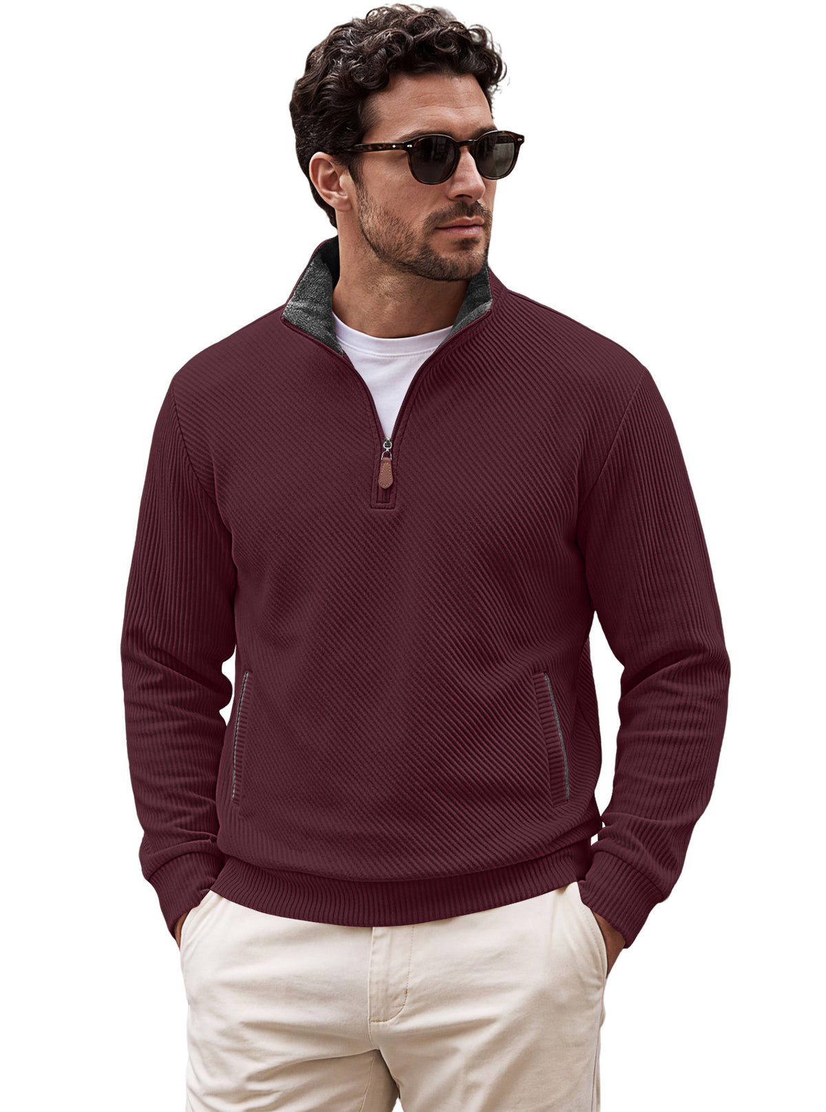 Men's Half-Zip Jacquard Pullover