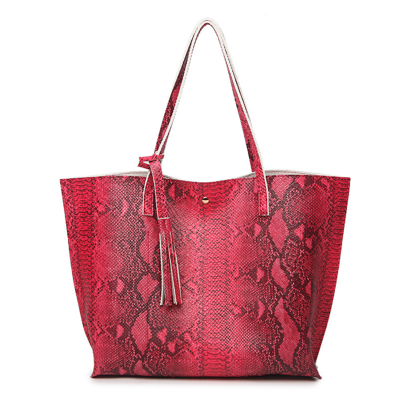 A New Handbag Bag Women on Behalf of Fashion Snake Ladies Handbags Shoulder Laptop Tote Ba