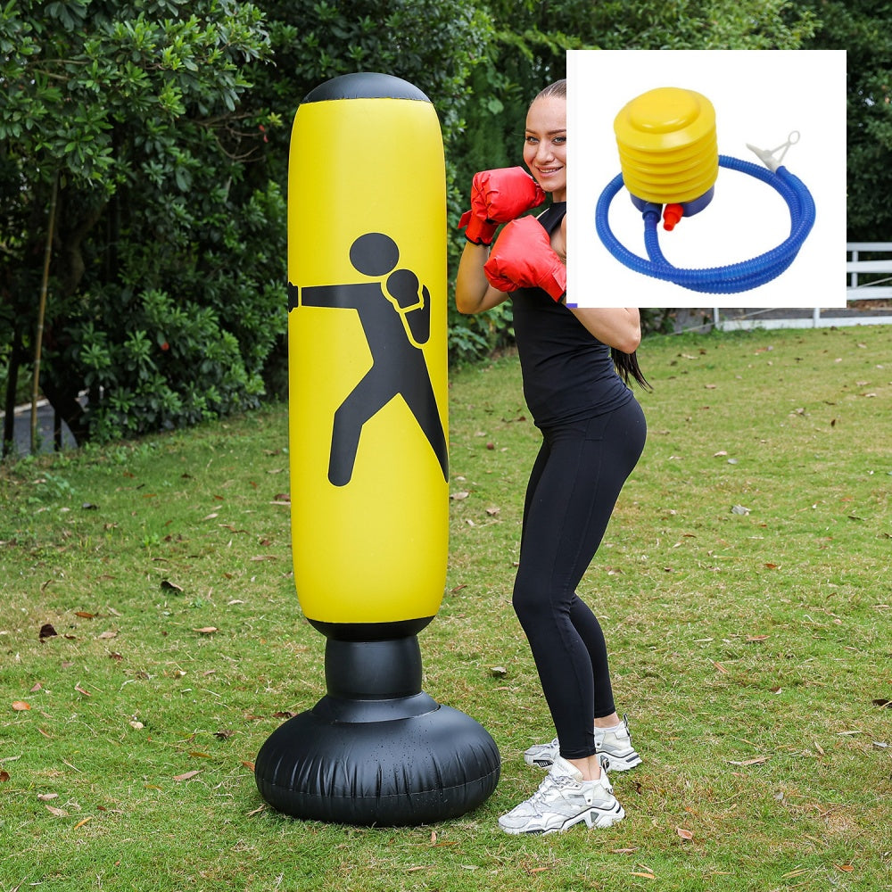 Saco de boxeo inflable de pie, 160 cm