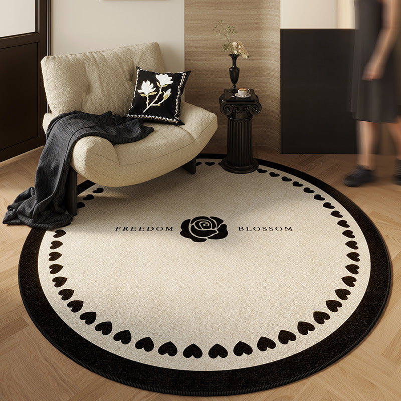 Tappeto rotondo in stile vintage francese