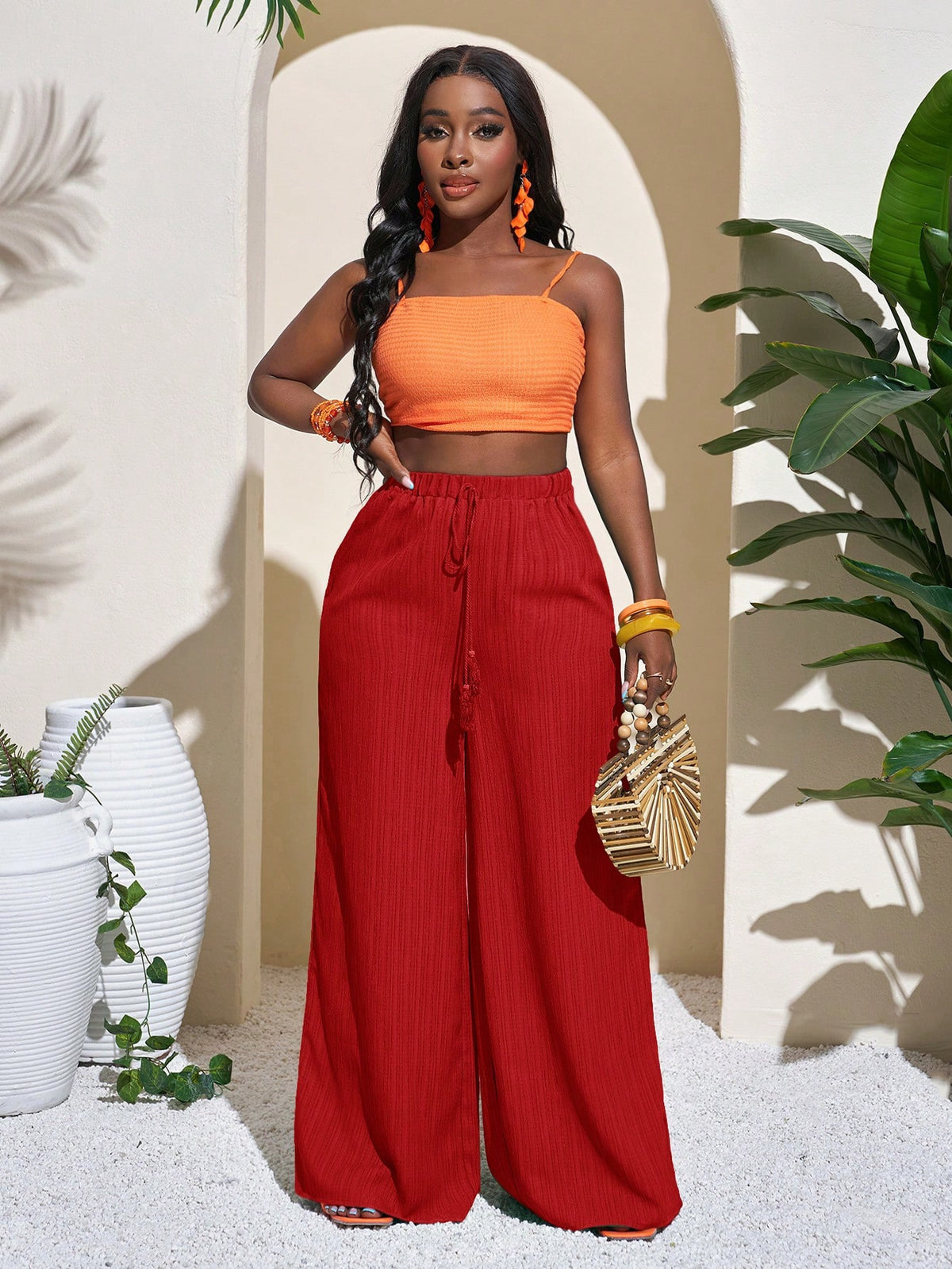 Women's High-Waisted Wide-Leg Trousers