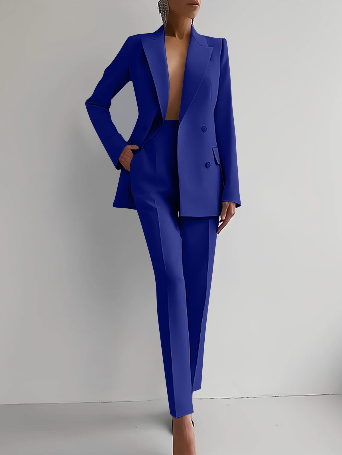 Women's Double-Breasted Blazer and Pants Suit