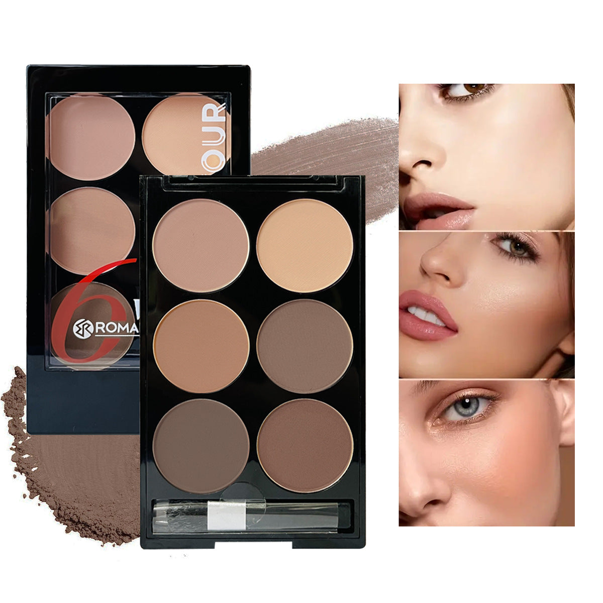 Compacto de contorno mate iluminador para mujer
