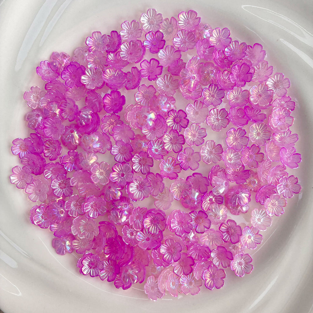 Irisierende Acryl-Blumenperlen zur Schmuckherstellung