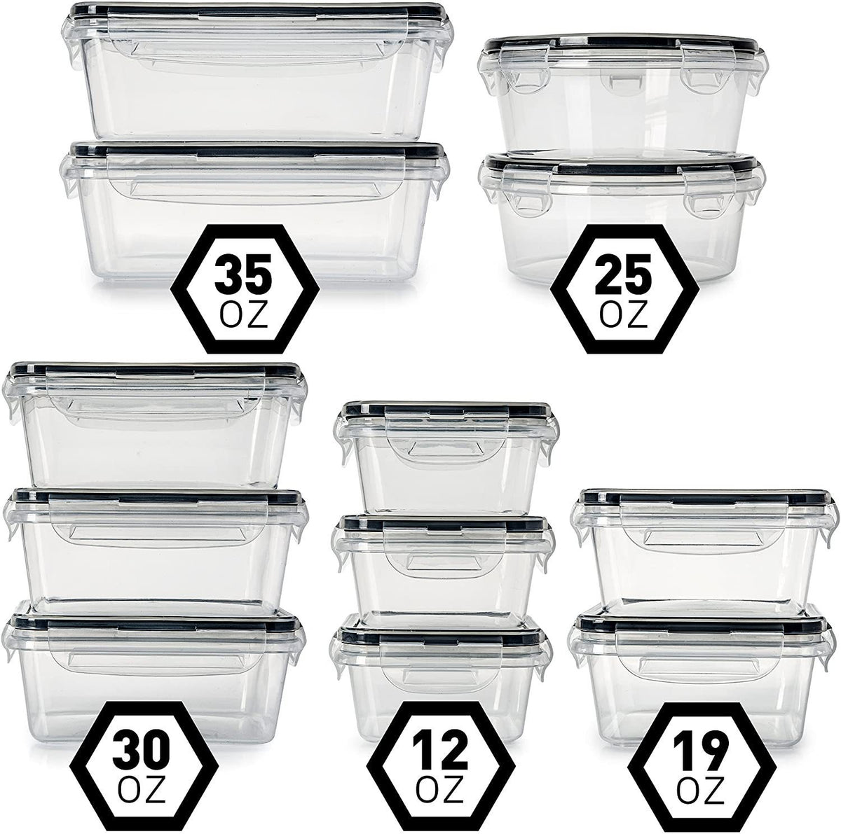 Conjunto de 12 Recipientes de Armazenamento para Cozinha
