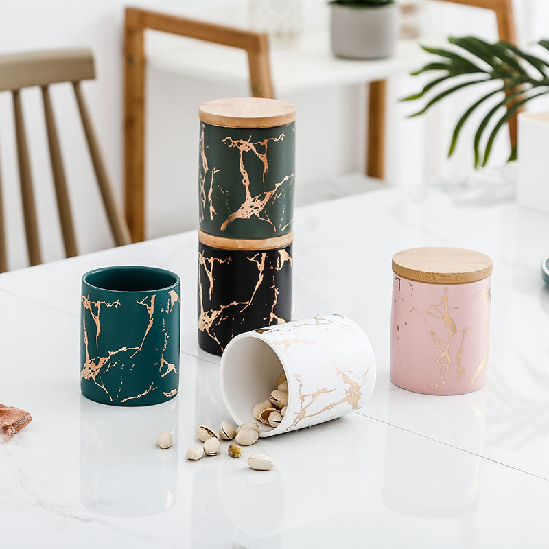 Ceramic Airtight Storage Jar with Bamboo Lid
