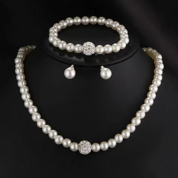 Set di gioielli con perle, 3 pezzi