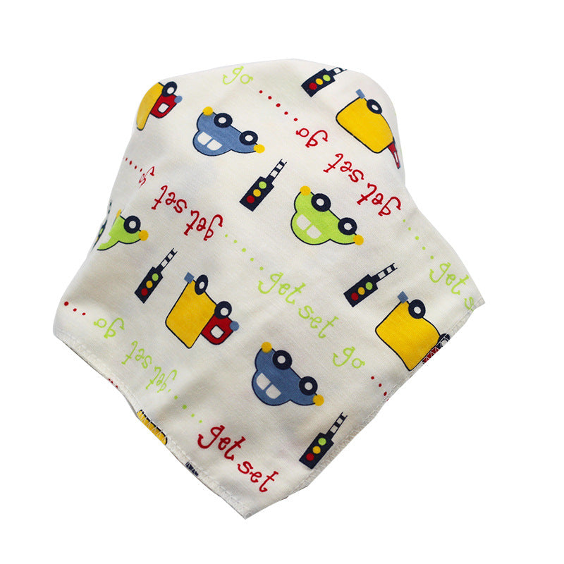 Waterdichte driehoekige baby-slabbetjes van katoen met cartoonprint, bandana-slabbetjes voor kwijlen, pasgeborene