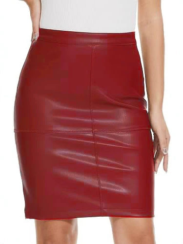 High-Waisted Faux Leather Mini Skirt