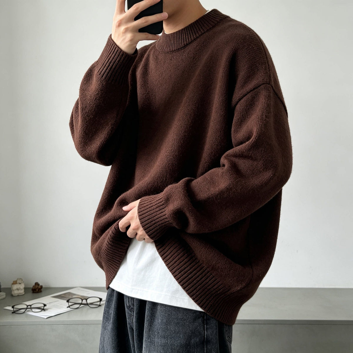 Warm Knit Crewneck Sweater
