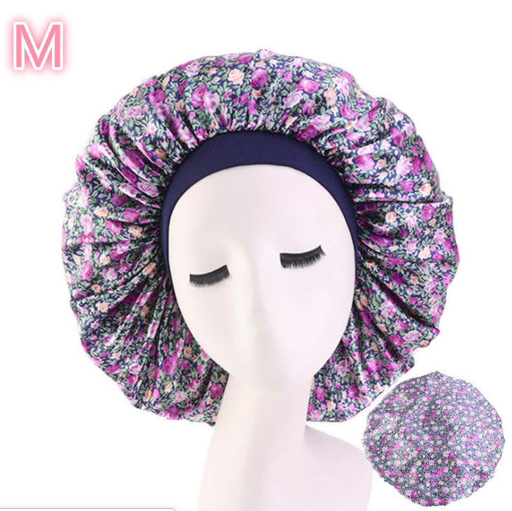 Gorro de dormir de satén de seda con estampado