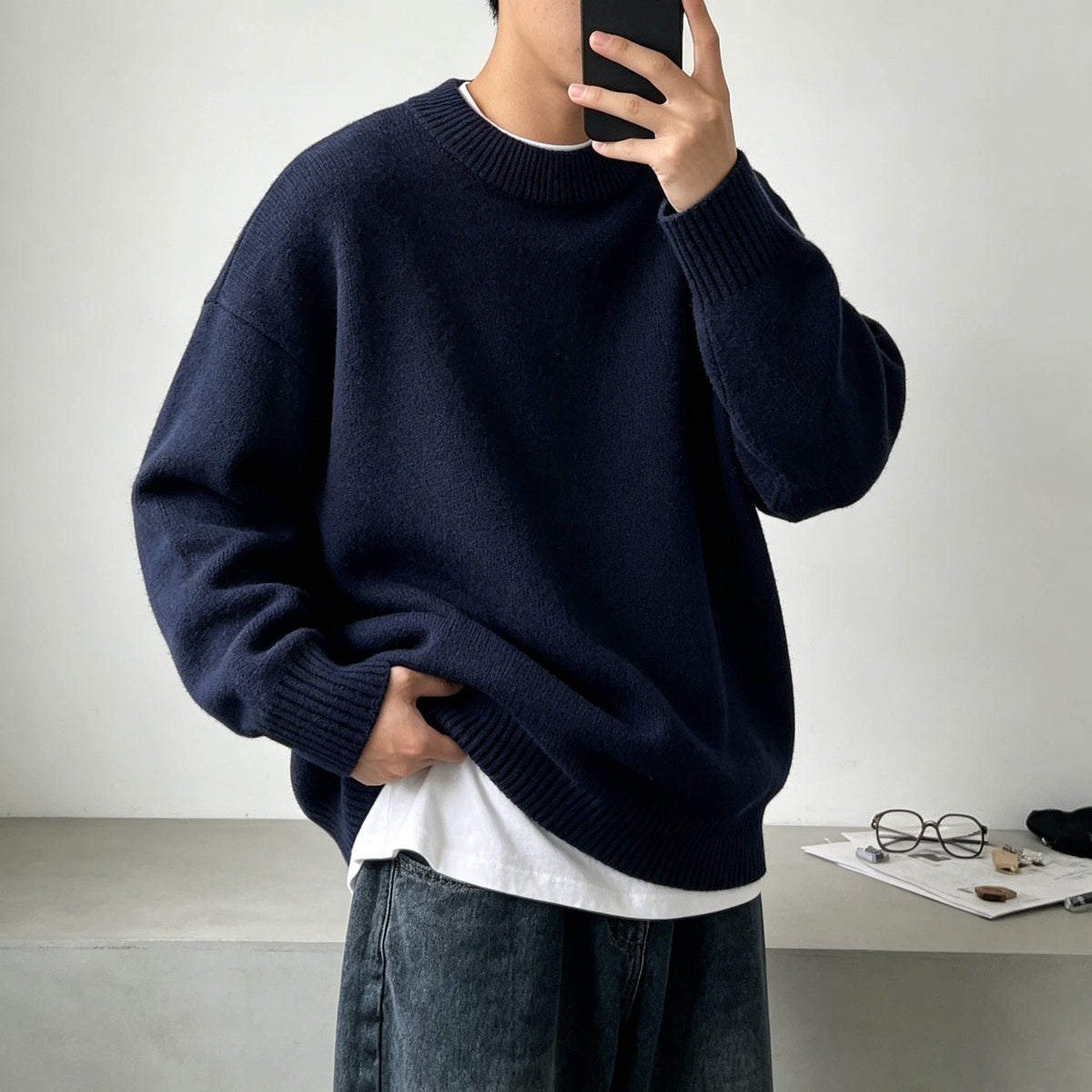 Warm Knit Crewneck Sweater