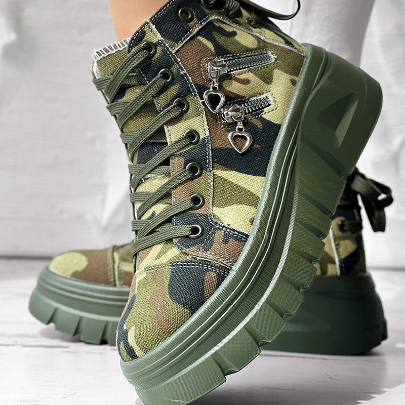 Damen-Sneaker mit Schnürung und seitlichem Reißverschluss