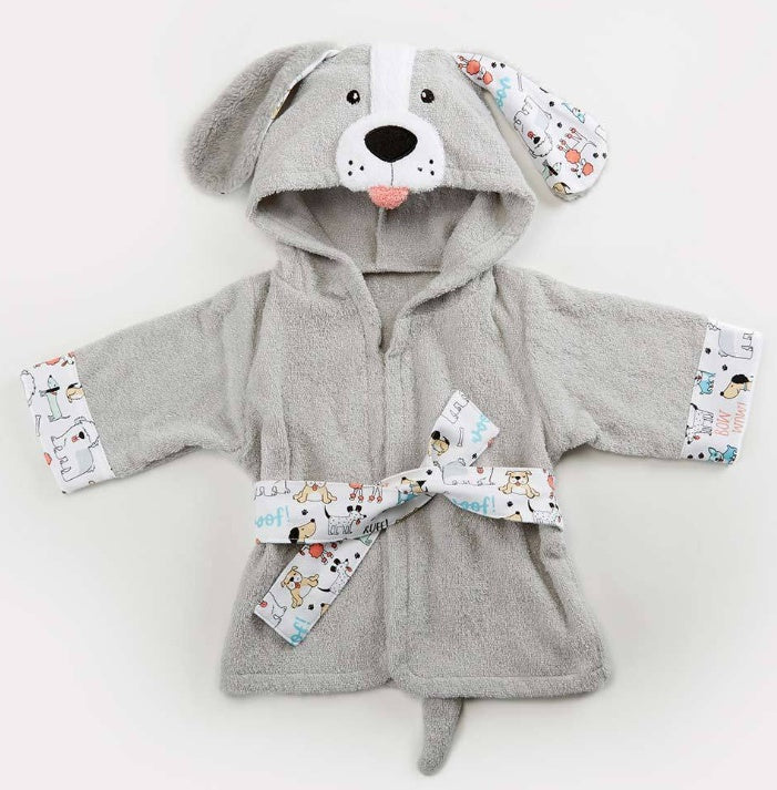 Baby Hooded Cotton Bathrobe, Cute Animal Design